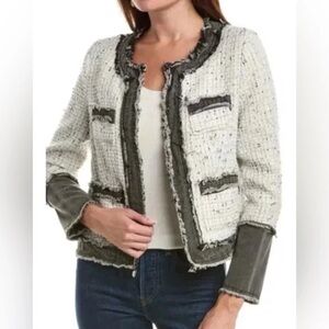 NWT Nanette Lepore Denim Tweed Sequin Blazer